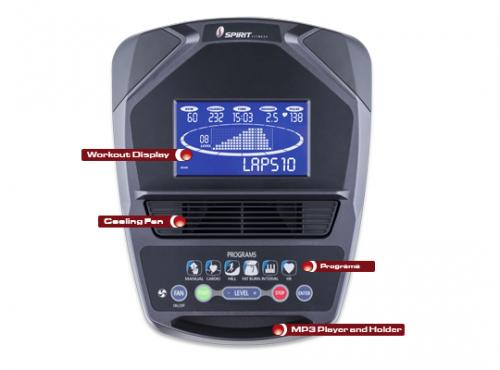 Elliptical Cross Trainer Spirit XE195 console 01