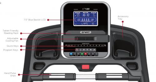 Treadmills Spirit XT185 console